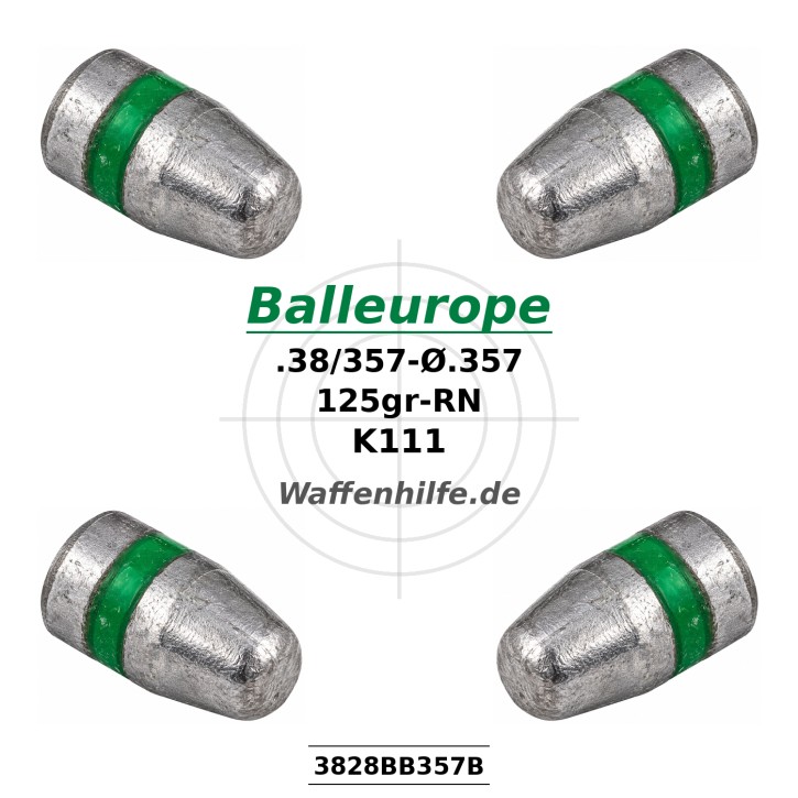 .357 125 gr. FP BB  Ø.357 .357 Magnum .38 Special Balleurope K111