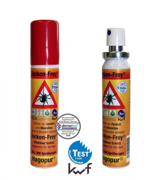 Hagopur 1 x Zecken Frei Spray - Zecken-Frey Spray hilft gegen Zecken, Stechmücken, Bremsen & ähnlichen Insekten, 25 mL Pumpflasche Vorbeugung von Zeckenbiss Rücksack für Camping Outdoor Freizeit