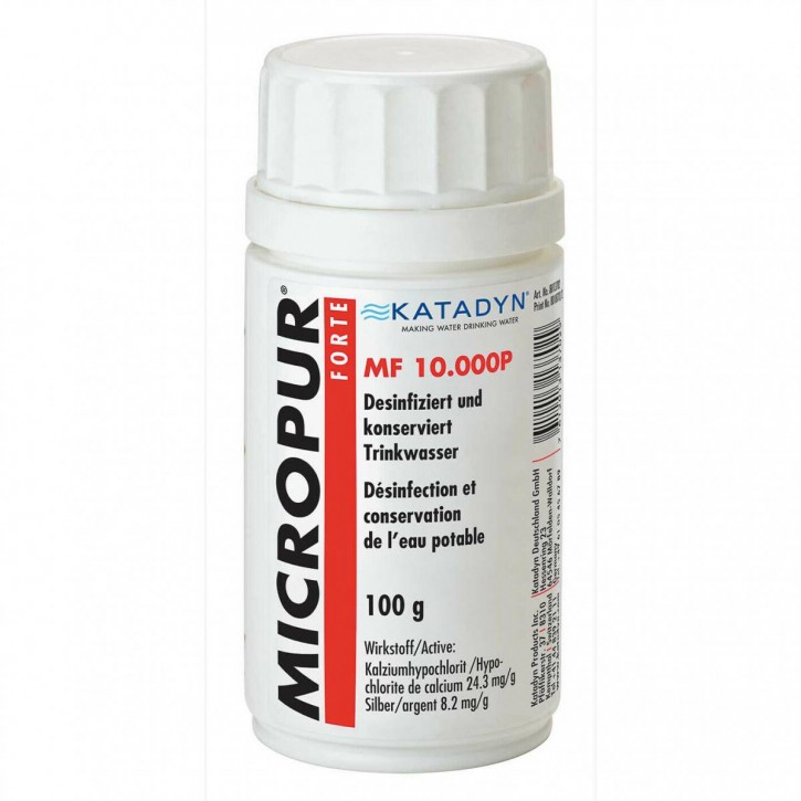 Katadyn Micropur Forte desinfiziert Wasser tötet Bakterien & Viren 100g 10000 L