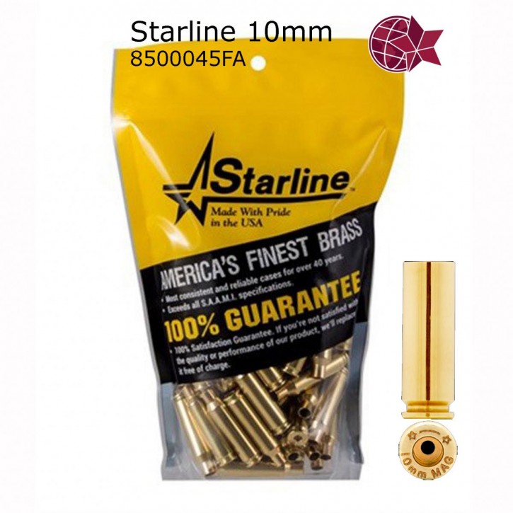 10mm AUTO: Starline: 100 Stück 10mm AUTO Hülsen, unprimed, 8500045FA #1900