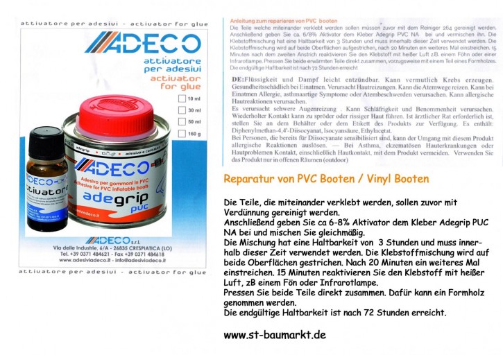 Adeco Adegrip 2-Komponenten-Kleber für Schlauchboote aus PVC 135g