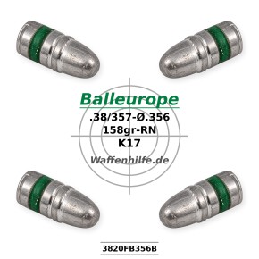 .357 158gr. Ø.356 RNBB  .357 Magnum 38 Special Balleurope K17