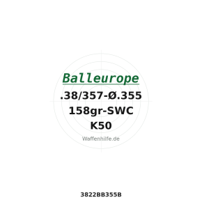 .357 158 gr. Ø.356 SWC BB FP .357 Magnum 38 Special Balleurope K51