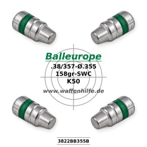 .357 158 gr. Ø.355 SWC BB FP .357 Magnum 38 Special Balleurope K50