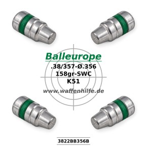 .357 158 gr. Ø.356 SWC BB FP .357 Magnum 38 Special Balleurope K51