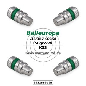 .357 158 gr. Ø.358 SWC BB FP .357 Magnum 38 Special Balleurope K53