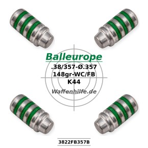 .357 148 gr. Ø.357 WC FP .357 Magnum .38 Special Balleurope K44