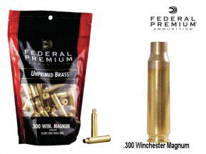 Federal Premium : 50 Stück .300 Win MAG / .300 Winchester Magnum Hülsen, unprimed