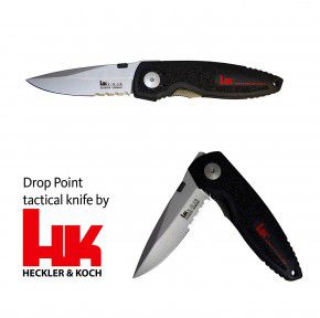 H&K: Taktisches Messer von Heckler und Koch mit Linerlock, Clip, Klinge aus X-15T.N.
