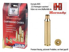 Hornady: 50 Hülsen Kaliber .223 Remington, unprimed