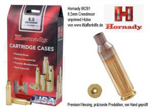 6,5 CRM: 50 Hornady Hülsen für Kaliber 6,5mm Creedmoor, unprimed, #86281