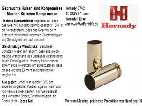 .40 S&W: Hornady: 200 Hülsen für Kaliber .40 S&W, unprimed