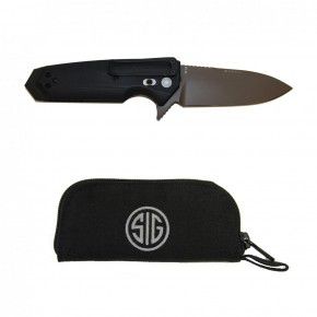 01HG008 black SigSauer: Messer Scorpion SIg Sauer von Hogue - Stahl 154CM Pistole Design mit Sig Emblem